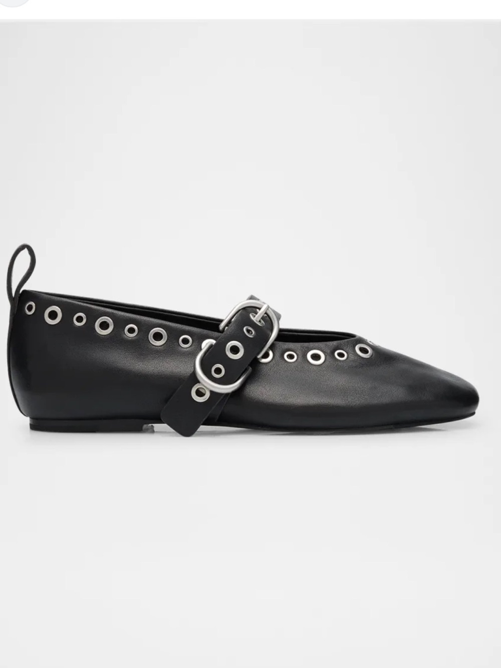 Rag & Bone Shoes Spire Leather Grommet Mary Jane Ballerina Flats Black size 8 - Picture 4 of 16